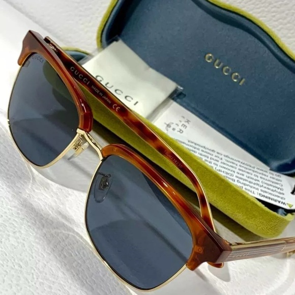 Stylish Gucci Inclusive Blue and Brown Sunglasses - Picture 2 of 7
